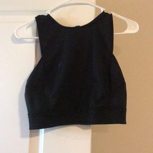 Black back zip crop